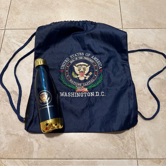 Navy Washington D.C. Drawstring Backpack and Bottle Set main image 14